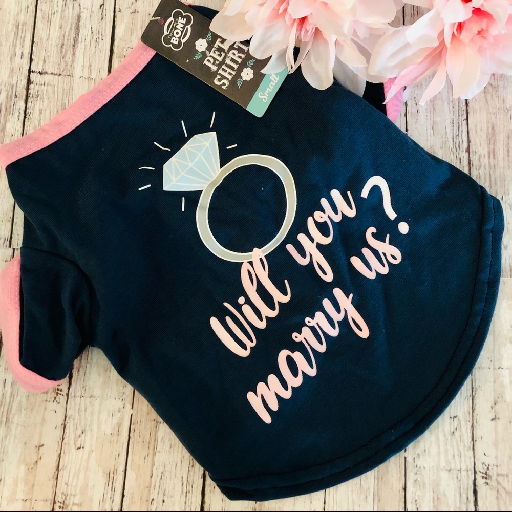 “Will You Marry Us” Dog Shirt (Small)